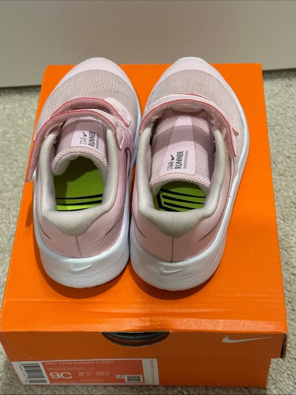 Nike Kids Light Pink Velcro Sneakers